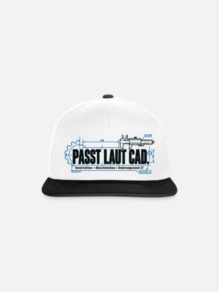 Passt laut CAD - Snapback Cap - Weiß/Schwarz