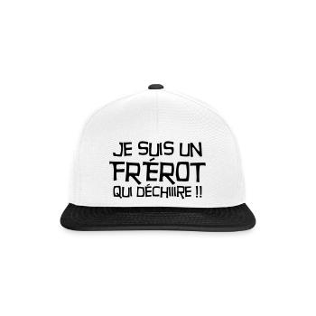 Frère Frangin Frere Naissance Bébé Frérot - Casquette snapback - blanc/noir - Devant