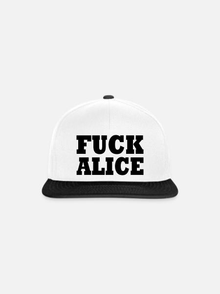 Fuck alice - Snapback Cap - Weiß/Schwarz