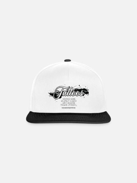 Tattoos - Snapback Cap - Weiß/Schwarz