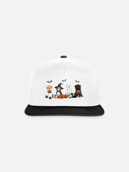 Hunde-Halloween - Snapback Cap - Weiß/Schwarz