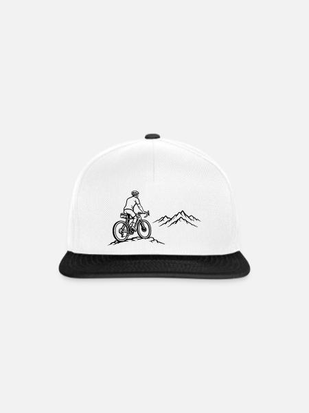 Bergpfad Radfahrer Silhouette - Snapback Cap - Weiß/Schwarz