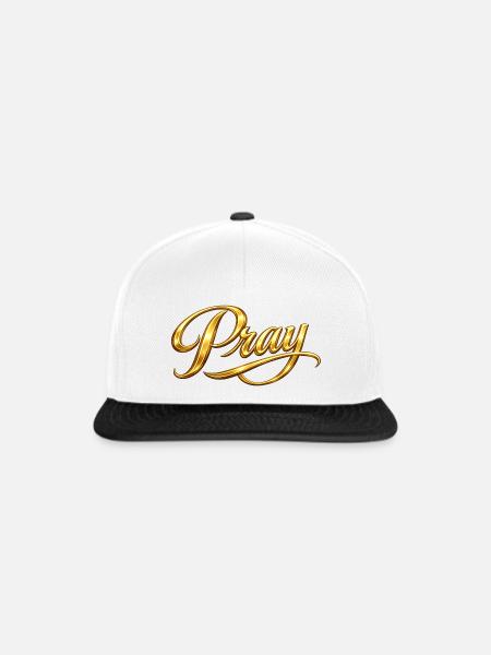 NEU – Betet immer. - Snapback Cap - Weiß/Schwarz