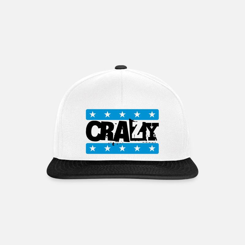 Crazy - Snapback Cap - Weiß/Schwarz