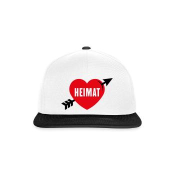 Heimatliebe (Heimat, Heimatland, Heimatstadt / 3C) - Snapback Cap - Weiß/Schwarz - Vorne