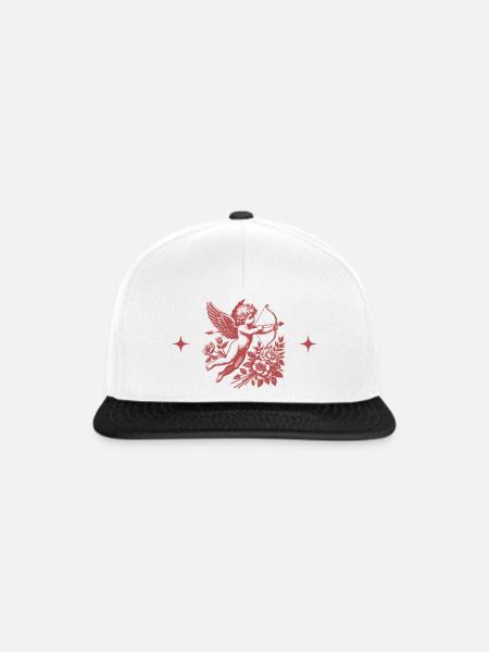 Amor-Blumenschleife - Snapback Cap - Weiß/Schwarz