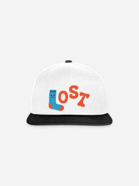 Verlorene Socke - Snapback Cap - Weiß/Schwarz