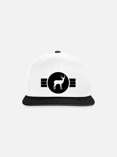 Antilope Silhouette - Snapback Cap - Weiß/Schwarz