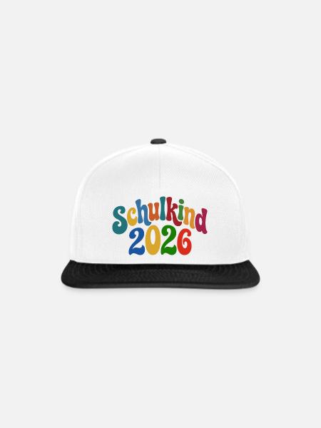 Schulkind 2026 | Einschulung | Erstklässler - Snapback Cap - Weiß/Schwarz