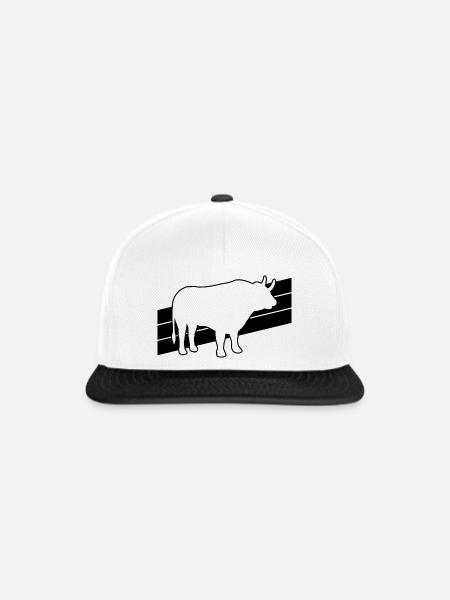 Stier Silhouette - Snapback Cap - Weiß/Schwarz