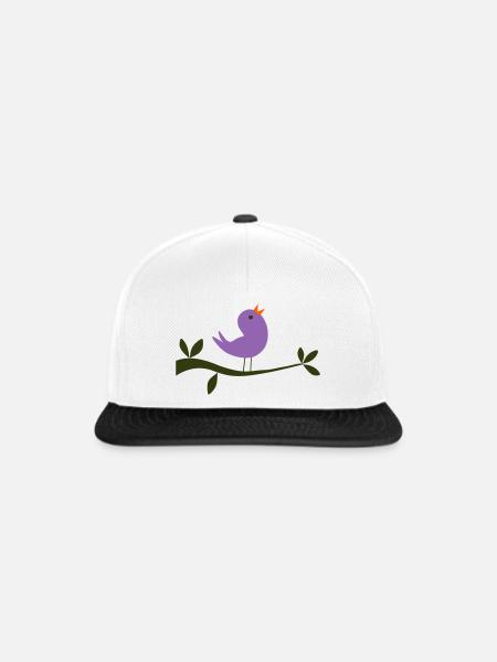 Vogel - Snapback Cap - Weiß/Schwarz