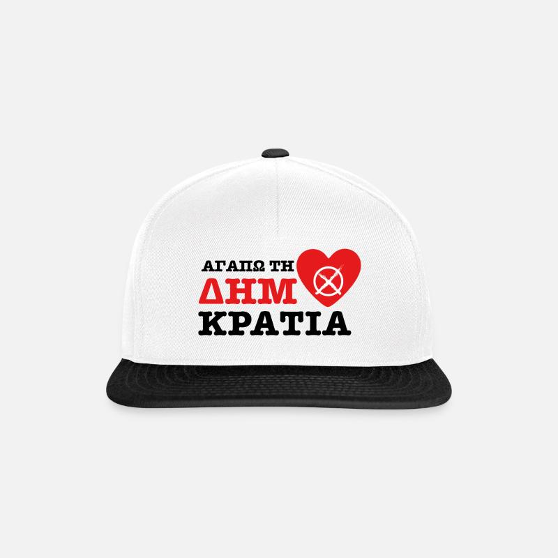 Αγαπώ τη Δημοκρατία - Snapback Cap - Weiß/Schwarz