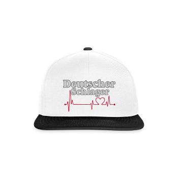 Schlager Party , Schlager Musique , Battement de cœur - Casquette snapback - blanc/noir - Devant