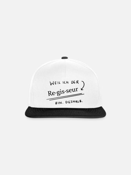 Weil...ich der Regisseur bin 2 - Snapback Cap - Weiß/Schwarz