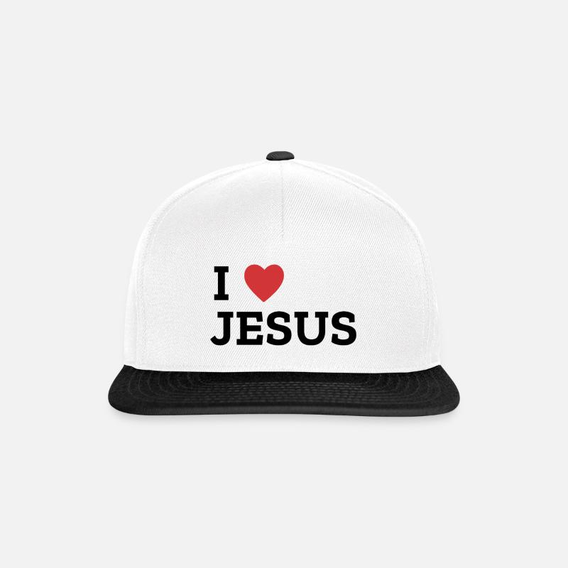 I Heart Jesus Bold Graphic Tee - Snapback Cap - Weiß/Schwarz