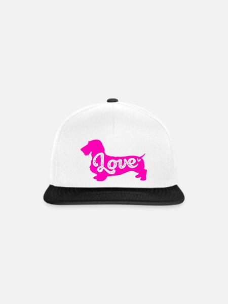 Dachshund Rauhaardackel - Snapback Cap - Weiß/Schwarz