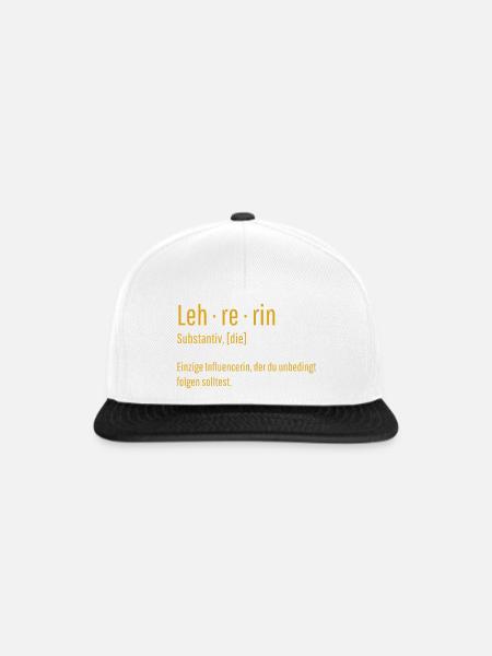 Lehrerin Substantiv Influencerin Lustig Geschenk - Snapback Cap - Weiß/Schwarz