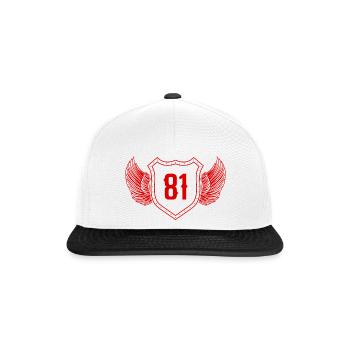 81 Zahl Wappen - Snapback Cap - Weiß/Schwarz - Vorne