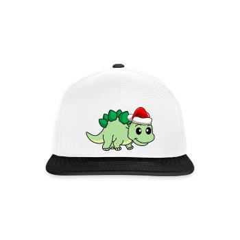 Dinosaur stegosaurus Christmas - Snapback Cap - white/black - Front