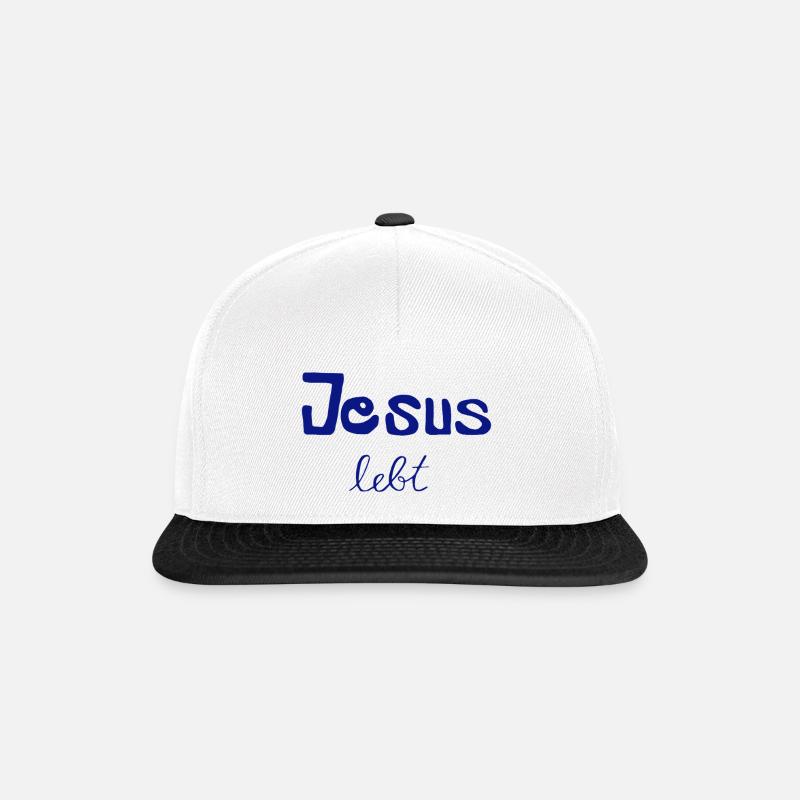 Jesus lebt - Snapback Cap - Weiß/Schwarz