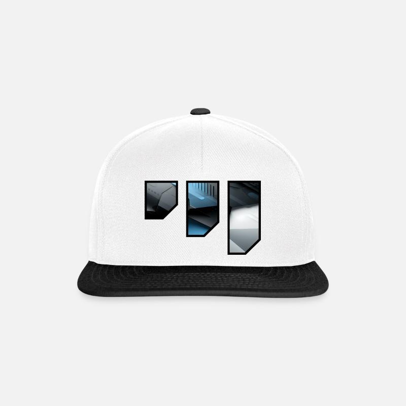 Futuristic Techno Abstract Pattern - Snapback Cap - white/black