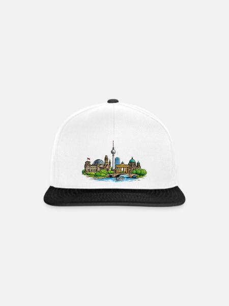 Berliner Skyline - Snapback Cap - Weiß/Schwarz
