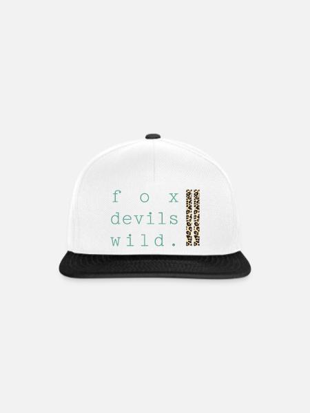 Fuchs-Teufels-Wild Leopard - Snapback Cap - Weiß/Schwarz