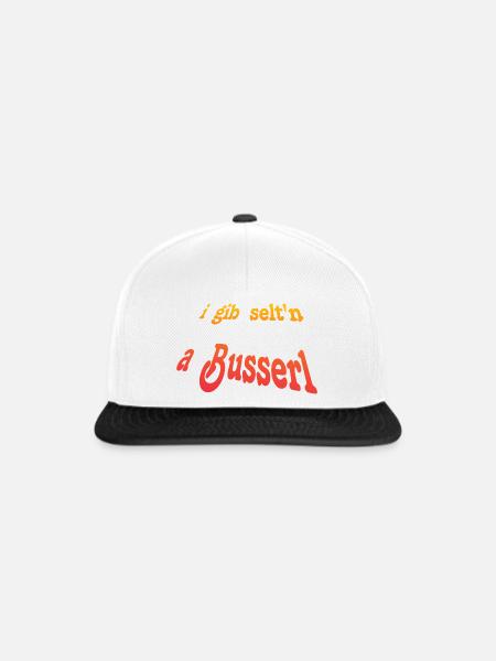 i_gib_selten_a_Busserl - Snapback Cap - Weiß/Schwarz