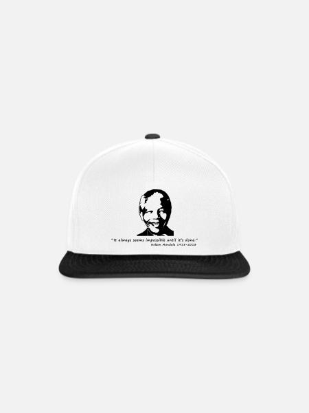 Nelson Mandela - Snapback Cap - Weiß/Schwarz