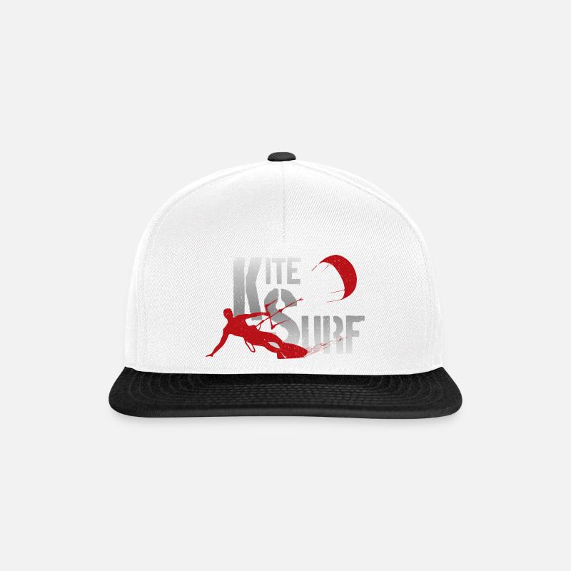 KITESURFEN - Snapback Cap - Weiß/Schwarz