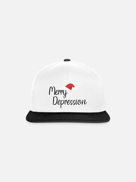 Merry Depression - Snapback Cap - Weiß/Schwarz