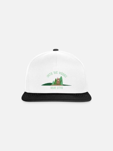 Bär Stil Im Wald Illustration - Snapback Cap - Weiß/Schwarz