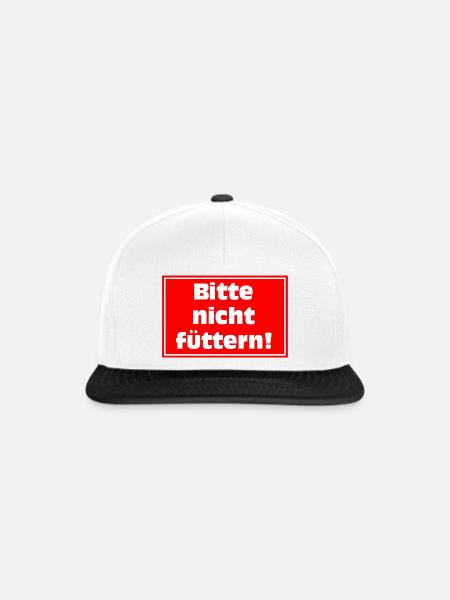 Bitte Nicht Füttern Warnzeichen - Snapback Cap - Weiß/Schwarz