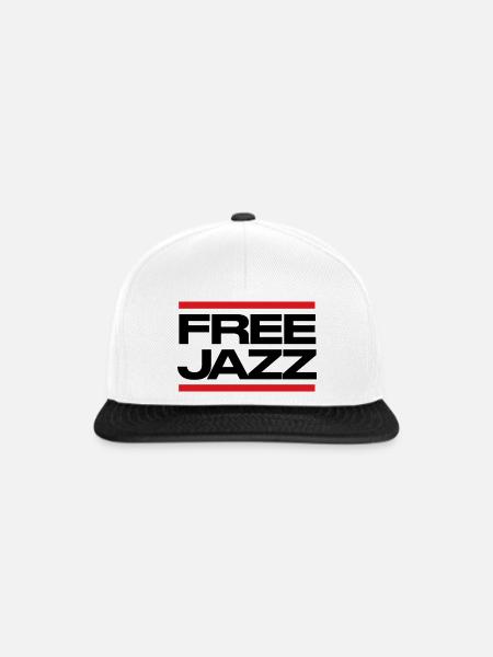 Free Jazz fettes Logo - Snapback Cap - Weiß/Schwarz