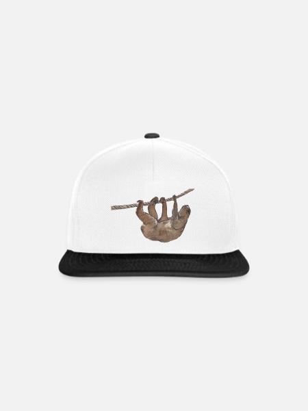Faultier  - Snapback Cap - Weiß/Schwarz