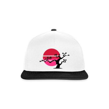 japanischer_baum_2 - Snapback Cap - white/black - Front