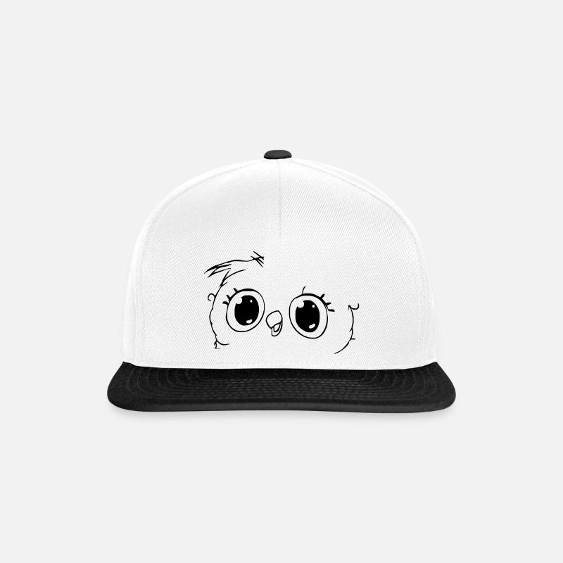 Eule - Snapback Cap - Weiß/Schwarz