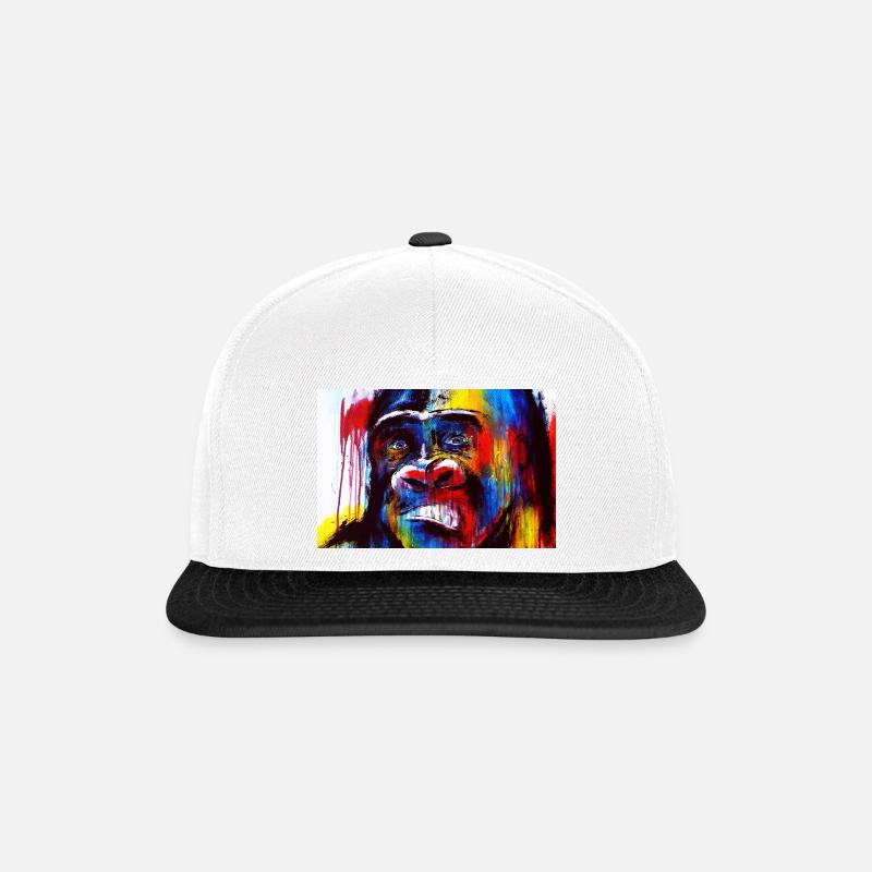 Singe - Casquette snapback - blanc/noir