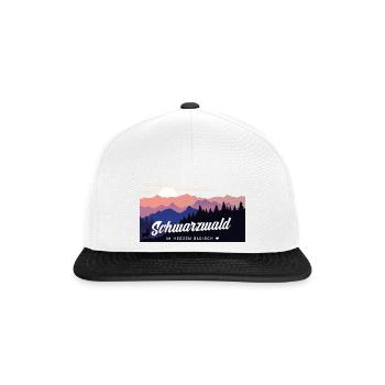 Schwarzwald - im Herzen Badisch - Snapback Cap - Weiß/Schwarz - Vorne