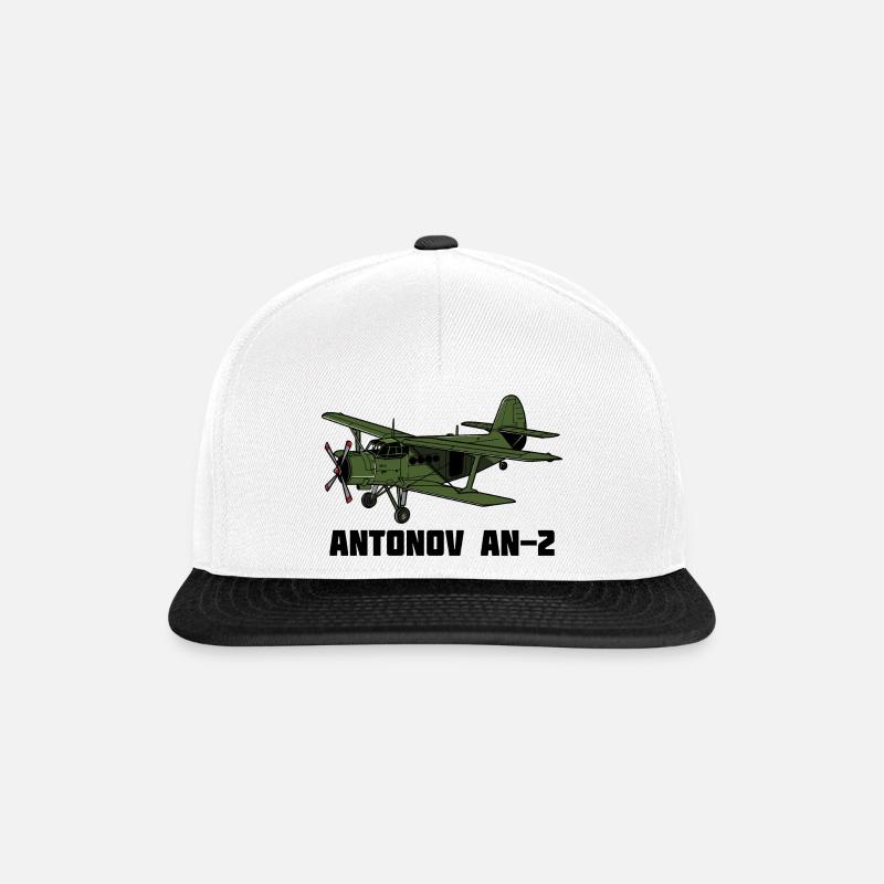 Antonov An-2 Flugzeug Doppeldecker UdSSR Geschenk - Snapback Cap - Weiß/Schwarz