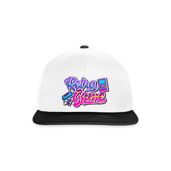 Retro Game Graphic Video Game Player Gaming Gamer - Snapback Cap - Weiß/Schwarz - Vorne