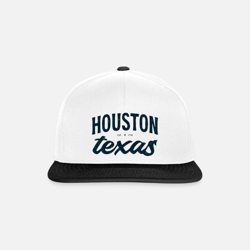 Houston Texas Script Emblem T-shirt - Snapback Cap - hvid/sort