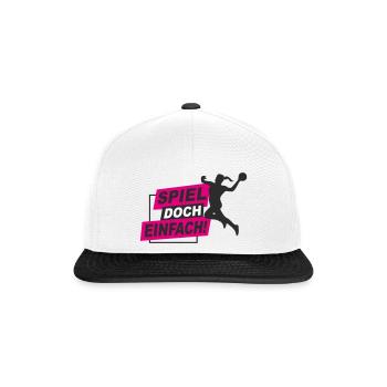 Handball - spiel doch einfach! - Snapback Cap - Weiß/Schwarz - Vorne