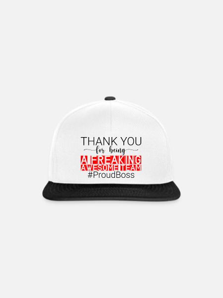 Thank You For Being A Freaking Awesome Team 4 - Snapback Cap - Weiß/Schwarz