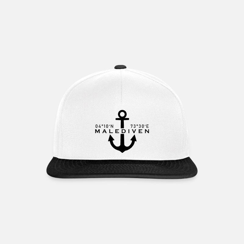 Malediven - Snapback Cap - Weiß/Schwarz