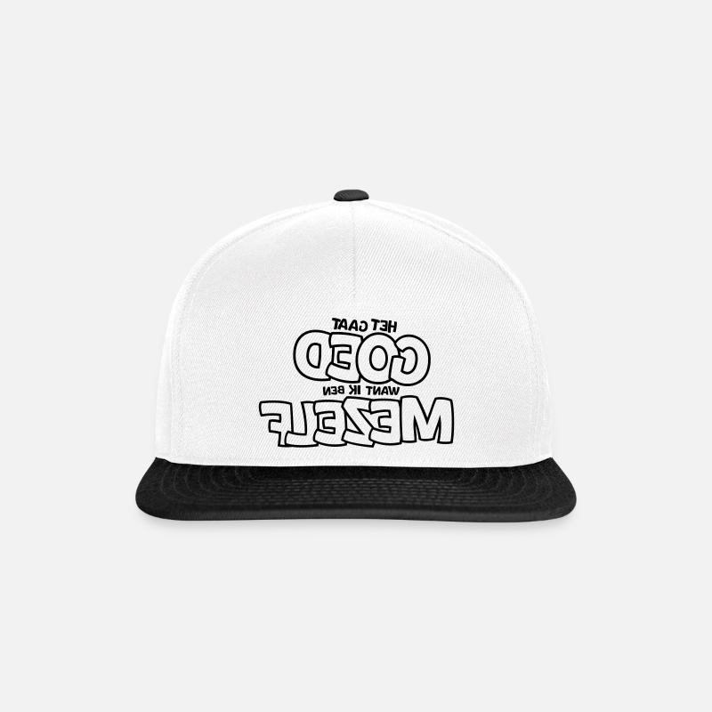 It's going well because I'm myself (mirrored) - Snapback Cap - white/black