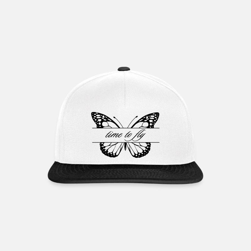 Papillon timetofly - Casquette snapback - blanc/noir
