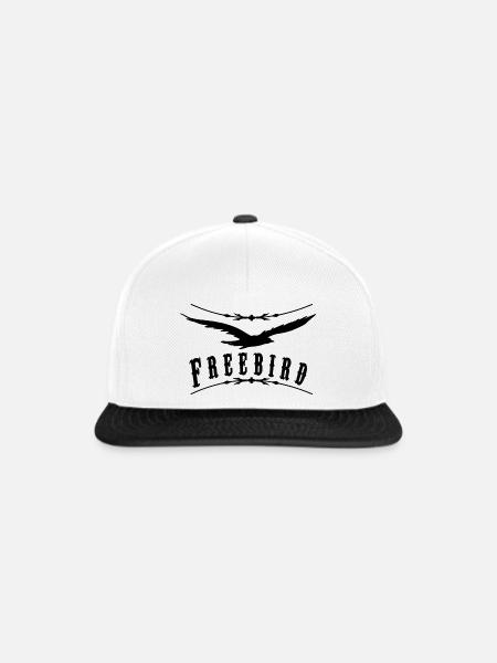 Freebird, Freiheit, Freedom - Snapback Cap - Weiß/Schwarz
