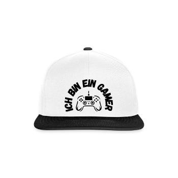 Ich bin ein Gamer - Snapback Cap - Weiß/Schwarz - Vorne