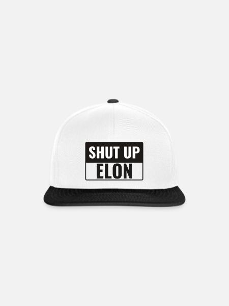 Shut up Elon! - Snapback Cap - Weiß/Schwarz